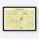 Vintage Map of Rock County, Wisconsin 1900
