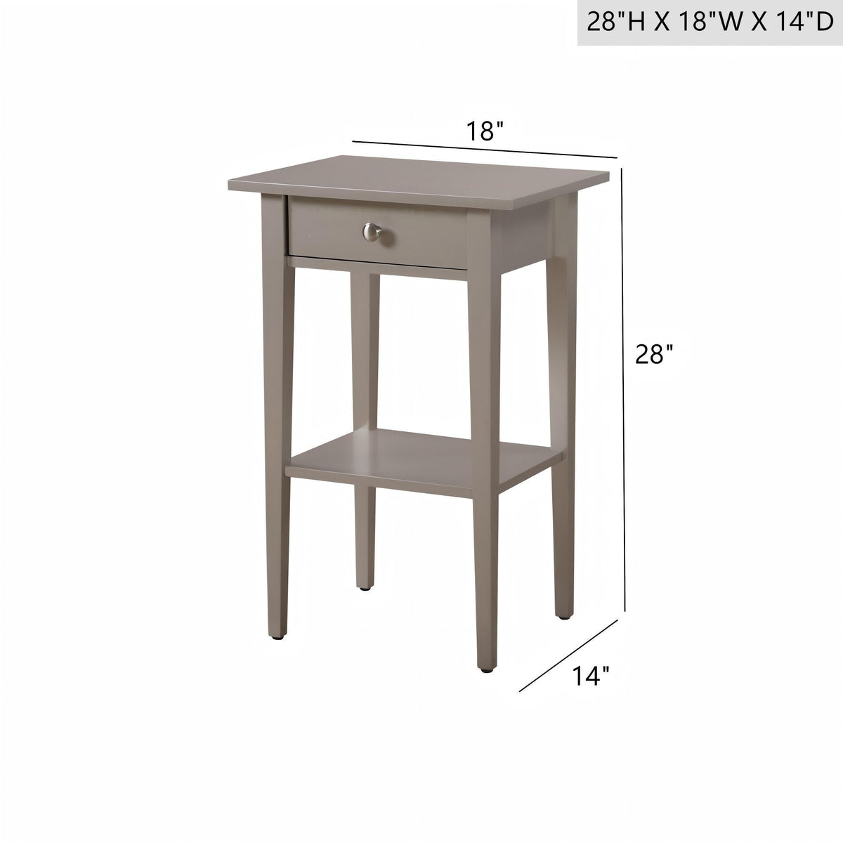 Dalton - Nightstand - Silver Champagne, photo 4 of 6
