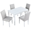 Dining Table Set With Crystal Decoration And Upholstered Chairs by Unique Piece Furniture