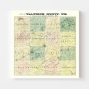 Vintage Map of Walworth County, Wisconsin 1900