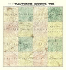Vintage Map of Walworth County, Wisconsin 1900