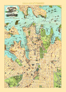 Vintage Map of Sydney, Australia 1909