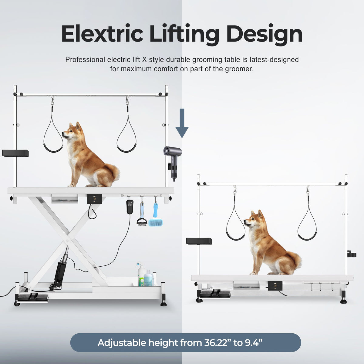 Super Deluxe Electric Pet Grooming Table, Height Adjustable, photo 7 of 19