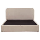 Anders Upholstered Eastern King Storage Lift Platform Bed Beige