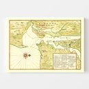 Vintage Map of New York Region, 1670