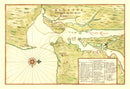 Vintage Map of New York Region, 1670