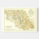 Vintage Map of Iberville Parish, Louisiana 1883