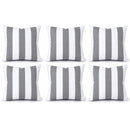 6 Pack Outdoor Pillow Covers - Gray/White Striped