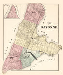 Vintage Map of Bayonne, New Jersey 1873