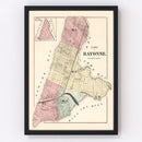 Vintage Map of Bayonne, New Jersey 1873