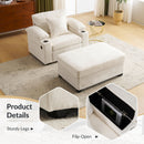Fabric Sofa Bed With Cupholders And USB Charging Ports Chair For Living Room by Unique Piece Furniture