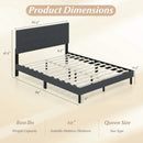Queen Size Upholstered Bed Frame Linen Platform Bed-Dark Gray by LJGDeals