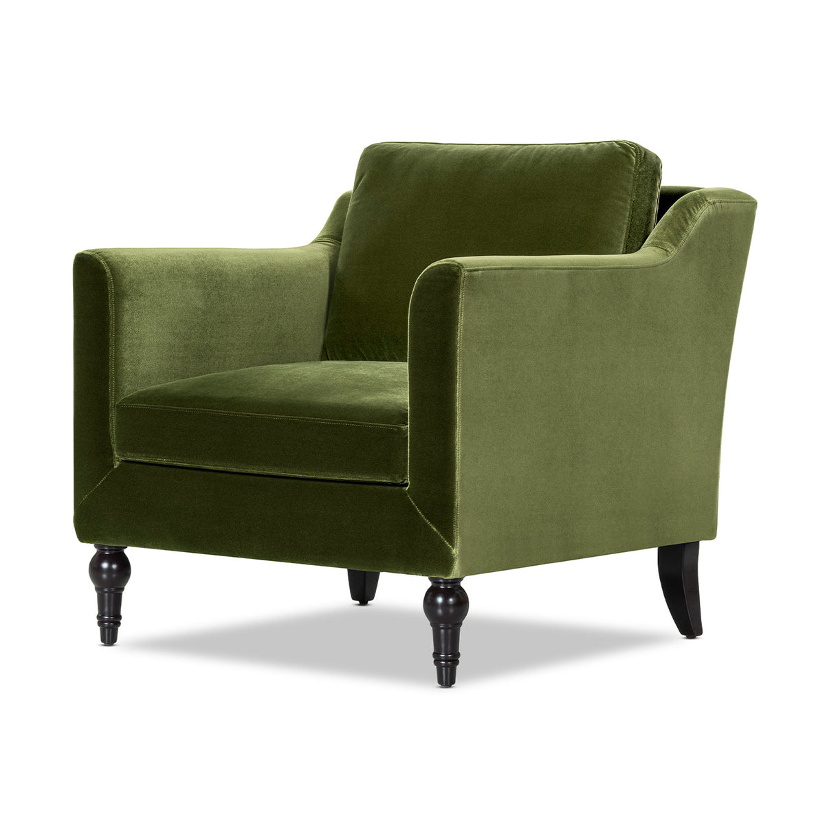 Josephine 33" Upholstered Accent Chair, Olive, photo 9 of 10