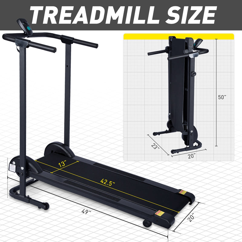 Manual Treadmill Non Electric Treadmill with 10 Incline Small Foldable Treadmill for Apartment Home Walking Running (Mode GHN213)