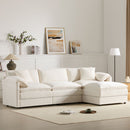 Modular Sectional With Deep And Wide Seat, Cloud Couch Set With Double Cushions Sofa With Movable Ottoman by HouseOfZazla