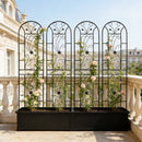 4 Pack Metal Garden Trellis 86.7'' x 19.7'' Rustproof Black by HouseOfZazla