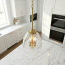 Ember - 3 Candle Lights Chain Pendant - Clear / Gold by HouseOfZazla
