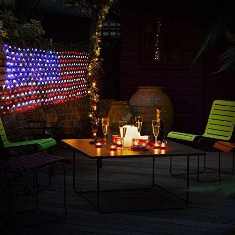 420 LED American Flag Net Lights | Waterproof Patriotic Display