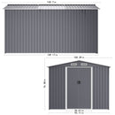 Outdoor Storage Shed Large Metal Tool Sheds, Heavy Duty Storage House With Sliding Doors