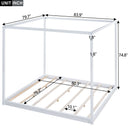 Wood Canopy Platform Bed With Support Legs And Airflow Slats