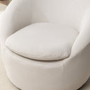 Winnie Modern Teddy Fabric Barrel Chair, 360° Swivel