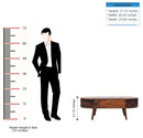 Oval Coffee Table With 1 Drawer - Chestnut by HouseOfZazla