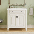 Vintage Bathroom Vanity With Sink, Rustic Cabinet With Soft Close Doors
