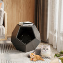 25.98" Shaped Modern Pet Furniture Cat Kennel Side Table MDF Multi-Purpose Furniture,Burmese Sapwood