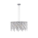 24" Luxurious Round Silver Crystal Chandelier