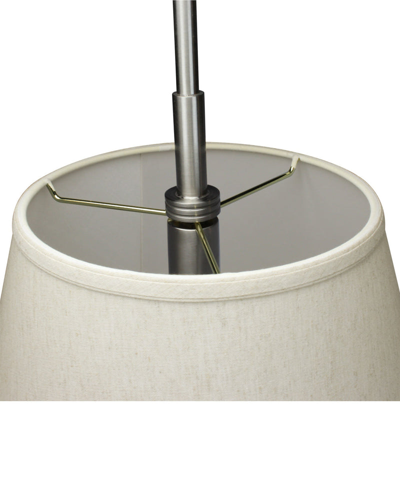 16"W Satin Nickel Pendant Light with Empire Textured Oatmeal Slotted Pendant Shade and Diffuser