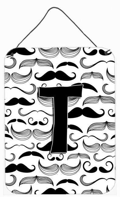 Letter T Moustache Initial Wall or Door Hanging Prints CJ2009-TDS1216