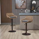 Modern Swivel Bar Stools Adjustable Counter Chairs With Footrest (Set of 2) by HouseOfZazla