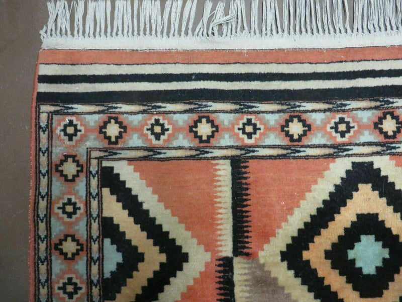 4' X 6' Vintage Handmade Turkish Melas Oushak Wool Rug Carpet Mehrab Red Nice