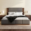 Modern Upholstered Platform Bed With Extended Headboard by HouseOfZazla