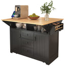 K&K 55.7'' Large Kitchen Island with 2 Drop Leaf