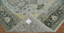 7'11''x10'4'' Gray, Moss Color Hand Knotted LoomBloom Muted Turkish Oushak  100% Wool Transitional Oriental Area Rug