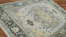 7'11''x10'4'' Gray, Moss Color Hand Knotted LoomBloom Muted Turkish Oushak  100% Wool Transitional Oriental Area Rug