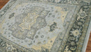 7'11''x10'4'' Gray, Moss Color Hand Knotted LoomBloom Muted Turkish Oushak  100% Wool Transitional Oriental Area Rug
