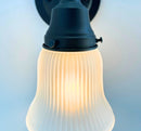 Frosted Bell-Shaped Holophane Glass Wall Sconce or Pendant Light