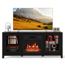 58" Fireplace TV Stand with LED Lights and 18" Electric Fireplace by LJGDeals