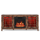58" Fireplace TV Stand with LED Lights and 18" Electric Fireplace by LJGDeals