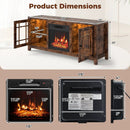 58" Fireplace TV Stand with LED Lights and 18" Electric Fireplace by LJGDeals