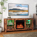 58" Fireplace TV Stand with LED Lights and 18" Electric Fireplace by LJGDeals