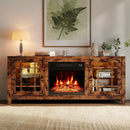 58" Fireplace TV Stand with LED Lights and 18" Electric Fireplace by LJGDeals