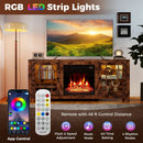 58" Fireplace TV Stand with LED Lights and 18" Electric Fireplace by LJGDeals