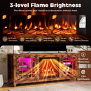 58" Fireplace TV Stand with LED Lights and 18" Electric Fireplace by LJGDeals