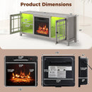 58" Fireplace TV Stand with LED Lights and 18" Electric Fireplace by LJGDeals