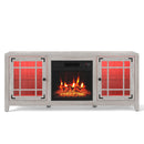 58" Fireplace TV Stand with LED Lights and 18" Electric Fireplace