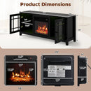 58" Fireplace TV Stand with LED Lights and 18" Electric Fireplace by LJGDeals