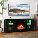 58" Fireplace TV Stand with LED Lights and 18" Electric Fireplace by LJGDeals